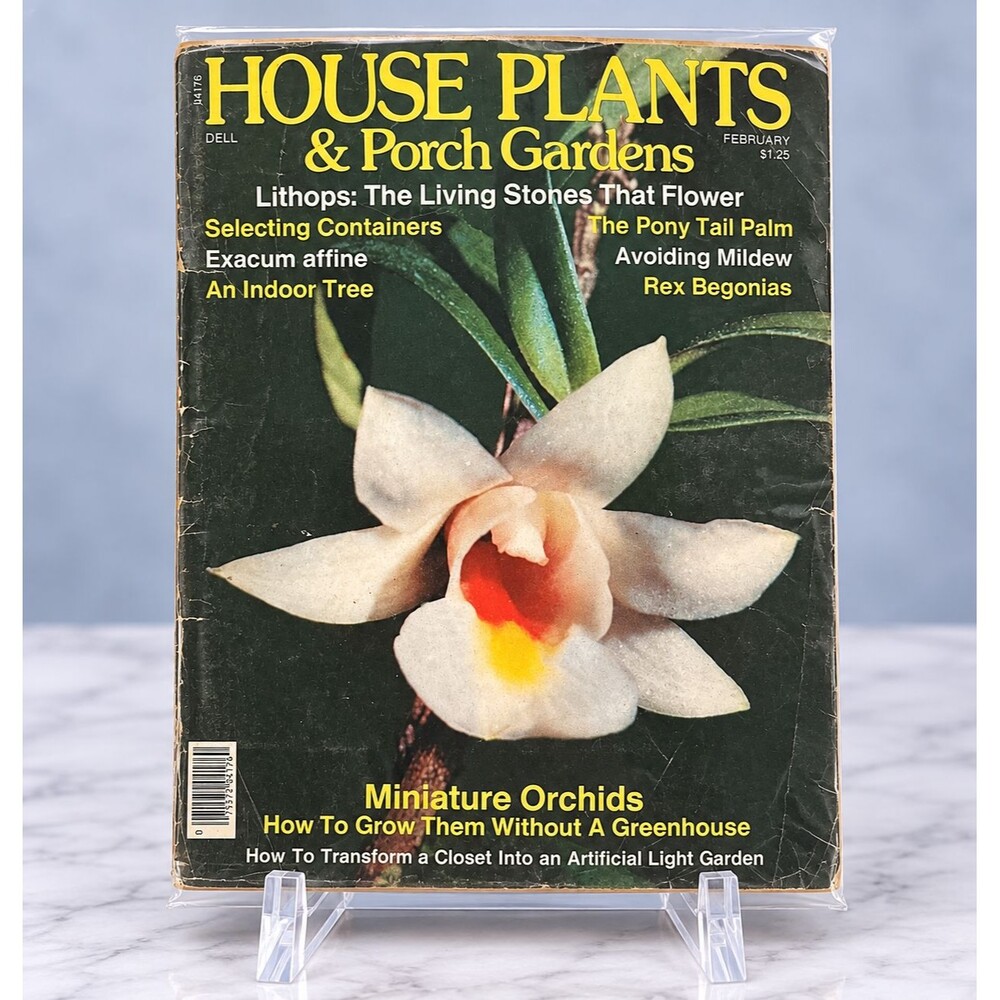 Vintage 1977 House Plants & Porch Gardens Magazine Orchids Lithops Indoor Plants